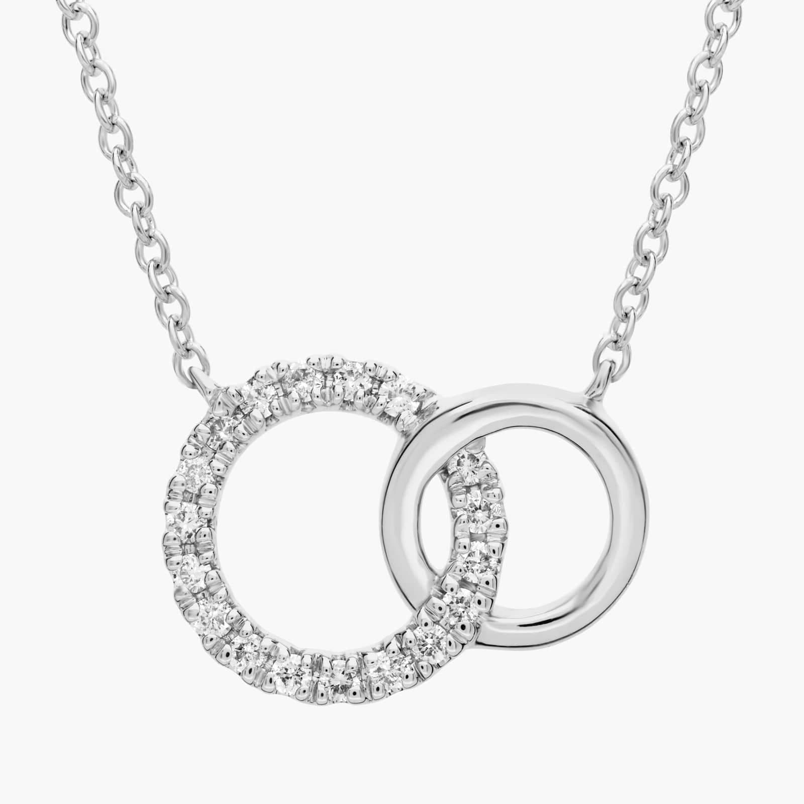 Lumiere Cleo Interlinked Diamond Necklace in 18K White Gold