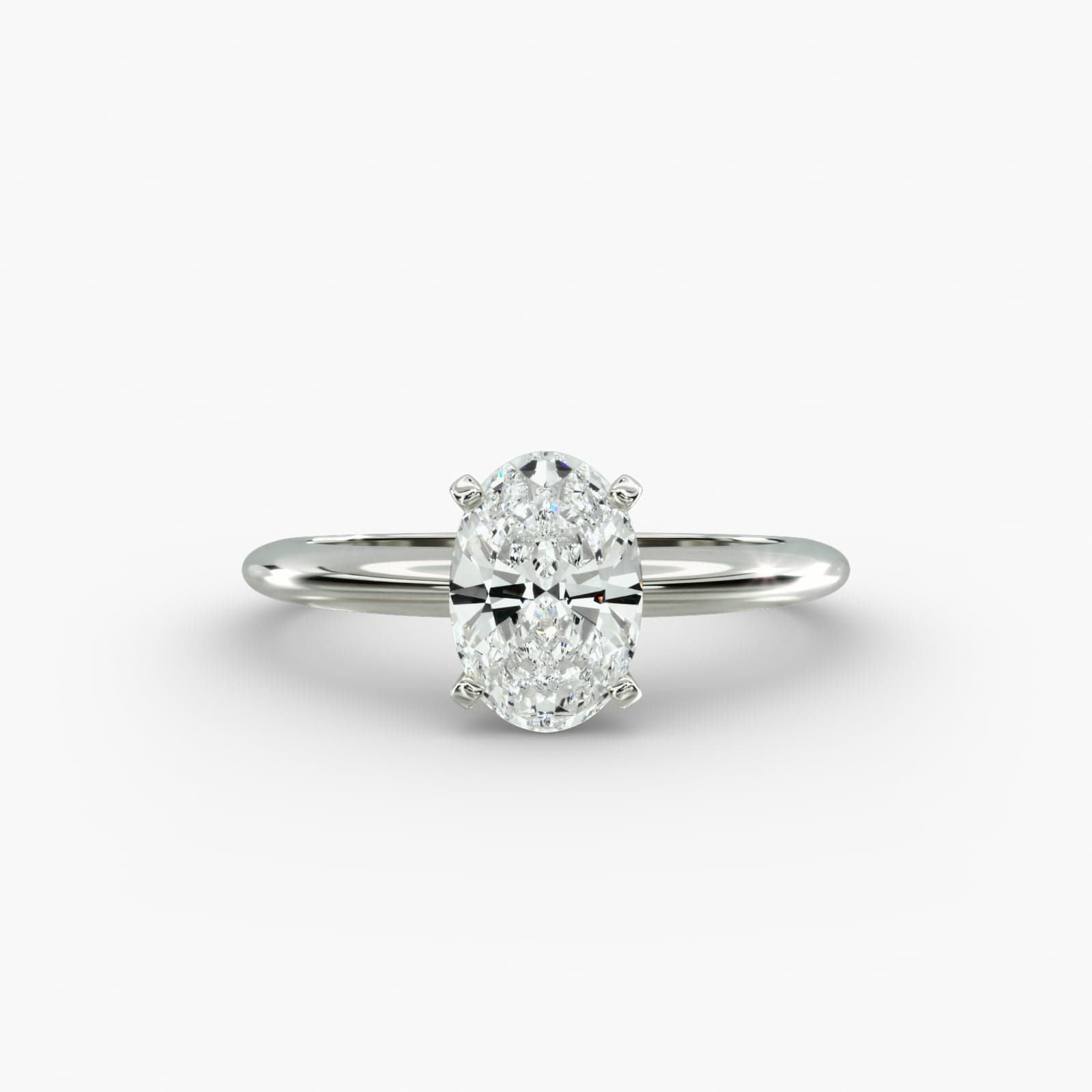 Lumiere Épure Oval Engagement Ring in 18K White Gold