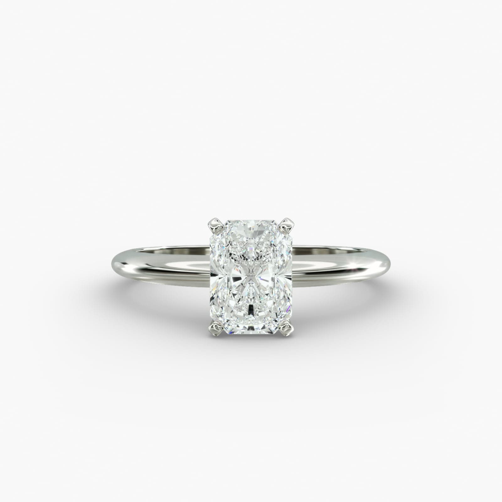 Lumiere Épure Radiant Engagement Ring in 18K White Gold