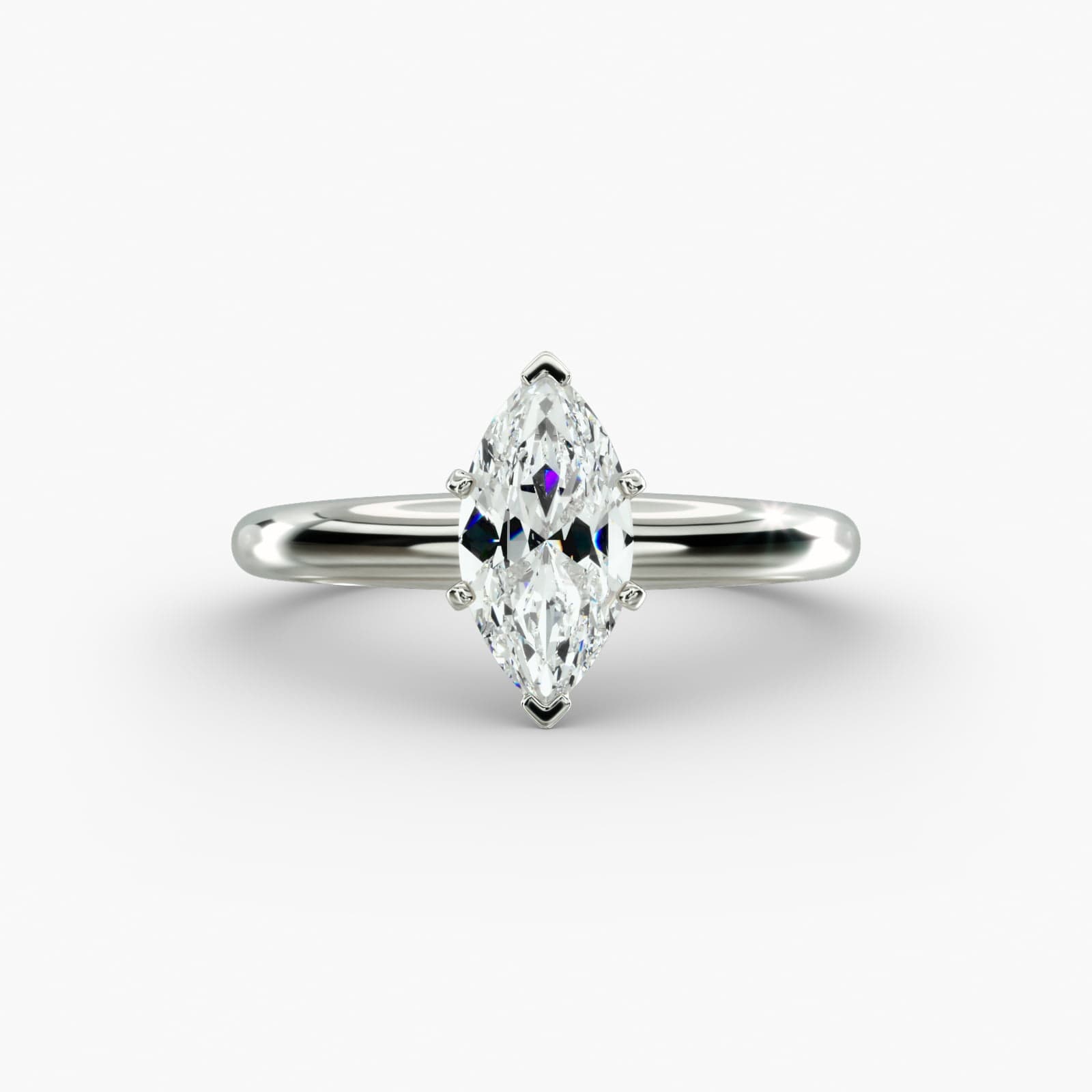 Lumiere Aurelia Marquise Cut Engagement Ring in 18K White Gold