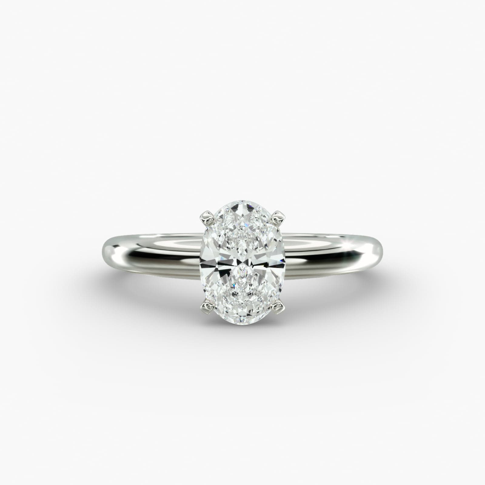 Lumiere Aurelia Oval Cut Engagement Ring in 18K White Gold
