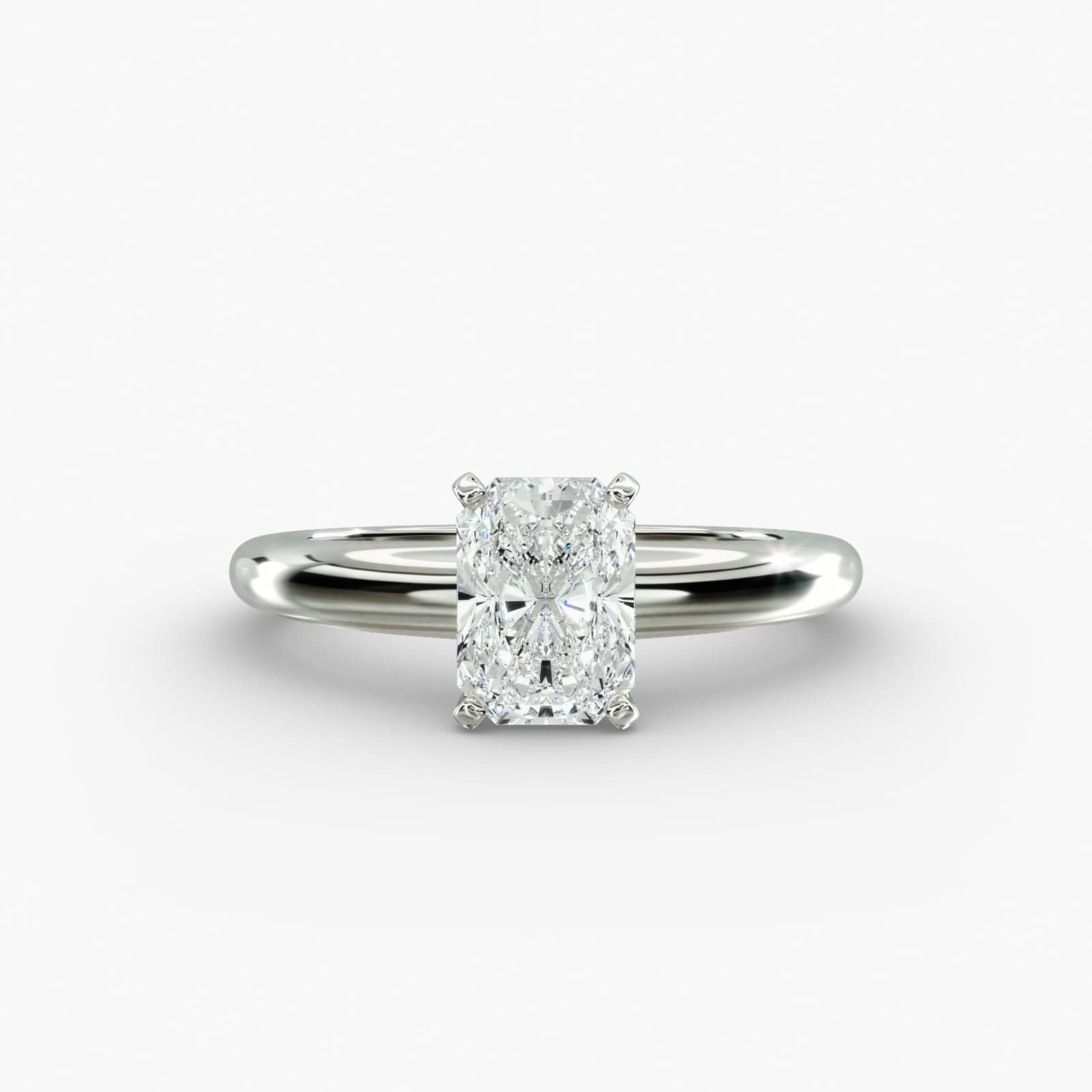 Lumiere Aurelia Radiant Cut Engagement Ring in 18K White Gold